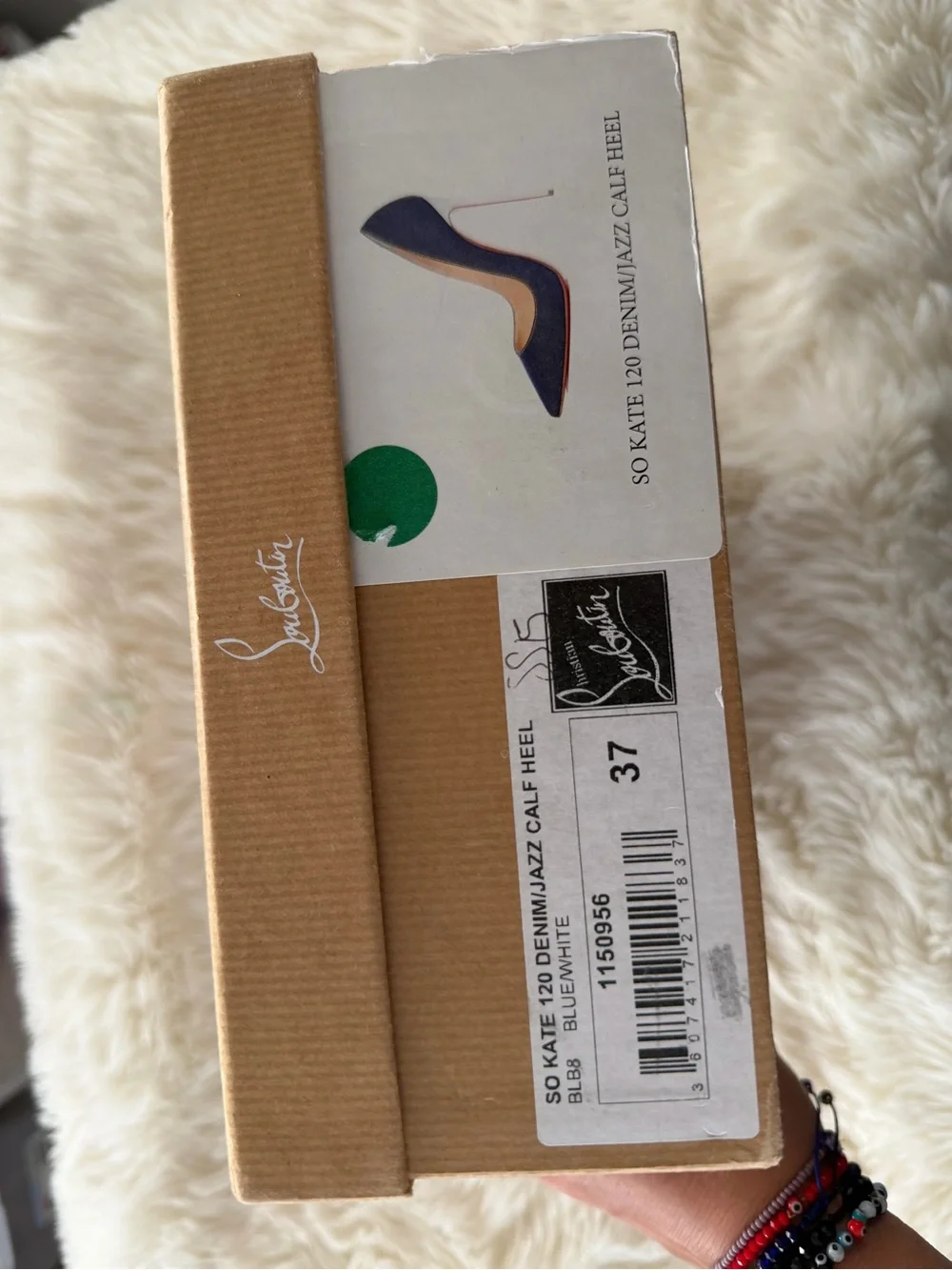 Christian Louboutin Denim Pointed Toe Pumps in Dark Blue with Red Soles